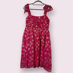 Ciebon Hot Pink and Gold Metallic Star Mini Dress Size Small